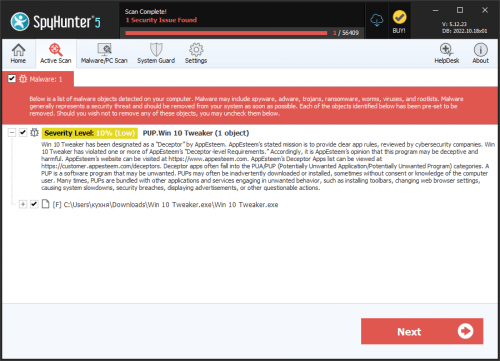 PUP.Win 10 Tweaker screenshot