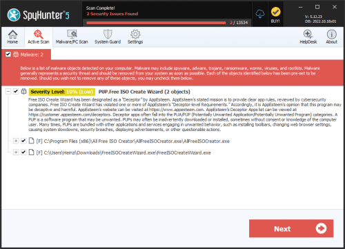 PUP.Free ISO Create Wizard screenshot