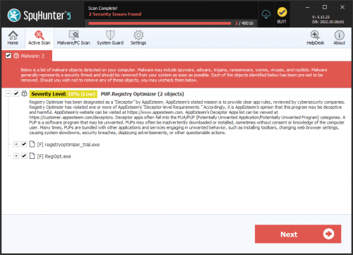 PUP.Registry Optimizer screenshot