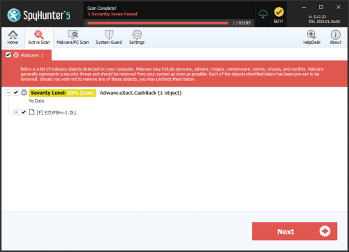 Adware.eXact.CashBack screenshot