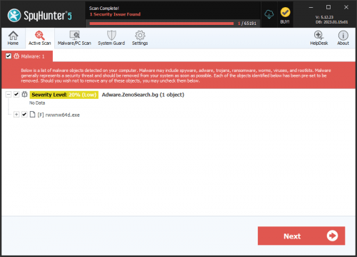 Adware.ZenoSearch.bg screenshot