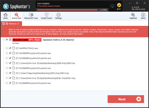 Spammer.Tedroo.A screenshot