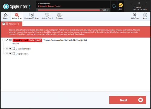 Trojan.Downloader.Matcash.M screenshot