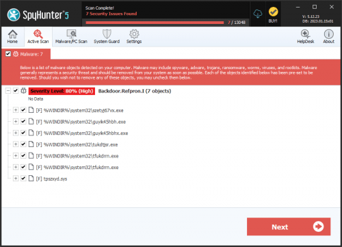 Backdoor.Refpron.I screenshot