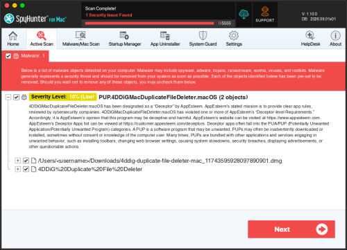 PUP.4DDiGMacDuplicateFileDeleter.macOS screenshot