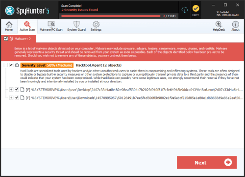 Hacktool.Agent screenshot